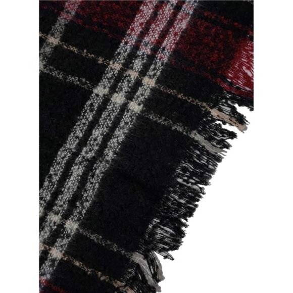 Boho Buffalo Plaid Poncho Pashmina Shawl Wrap Cape Sweater Knitting Cardigan - Picture 4 of 7